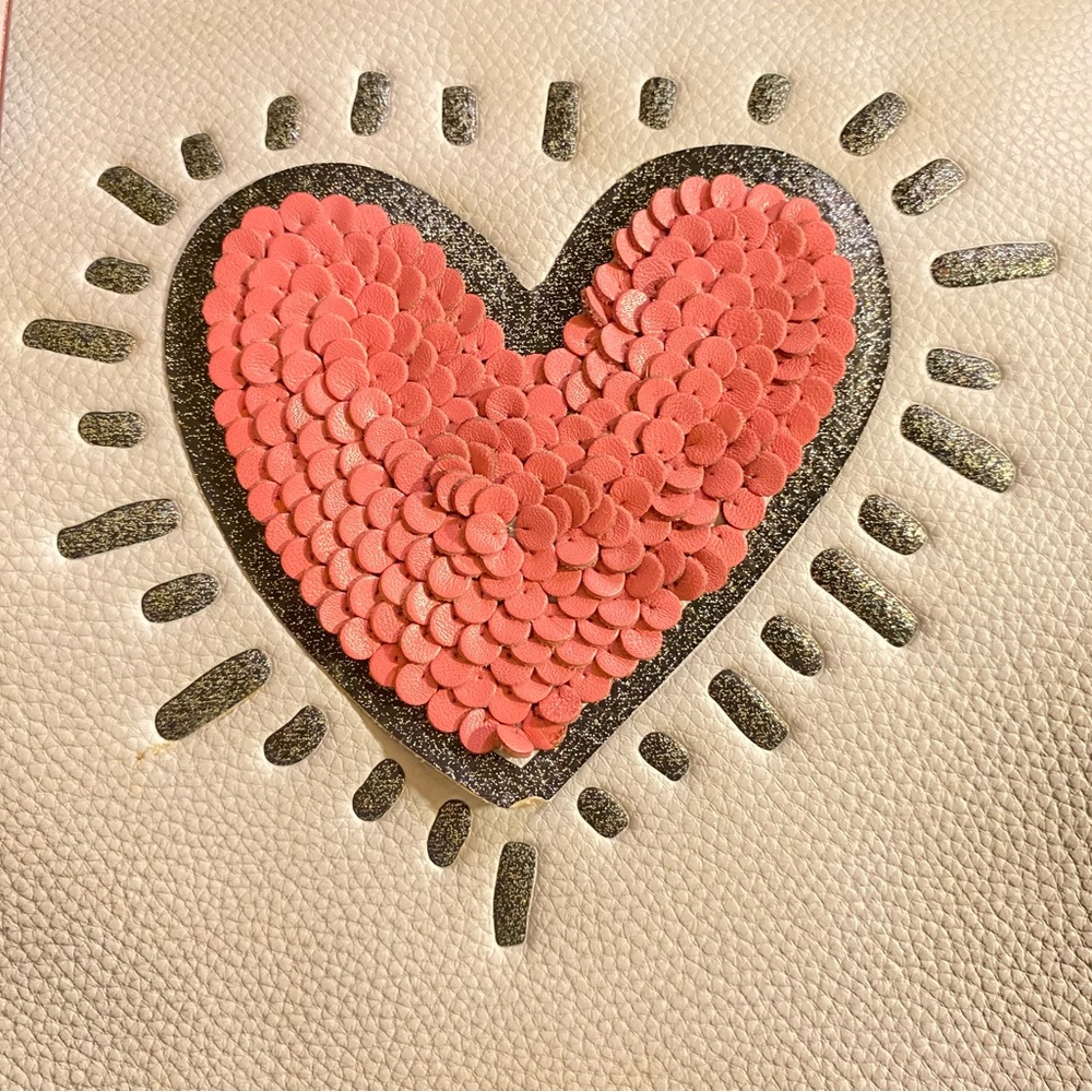 COACH Keith Haring Pink Heart Travel Tote with Charms - Picture 6 of 16